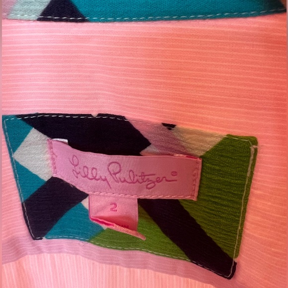 Lilly Pulitzer Button-down. Light-Pink. Patterned Cuff. - Picture 3 of 6